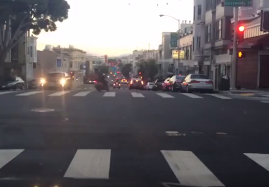Video: Driver Makes Illegal U-Turn, Strikes Scooter On Divisadero