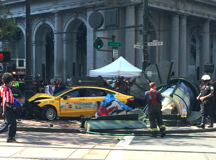 3 People Critically Injured In Cab Collision At Market & Sutter/Sansome [Updated]