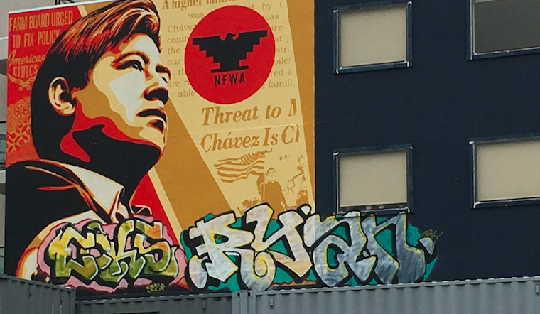 Hayes Valley's Shepard Fairey Mural Appears To Have Been Tagged