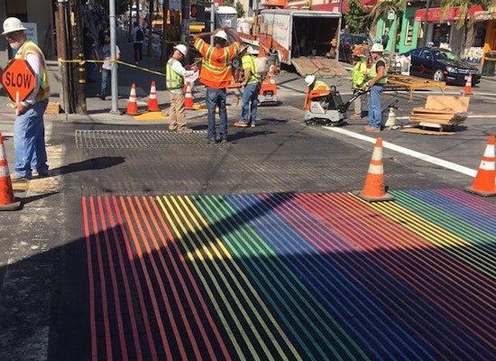 New Rainbow Crosswalks Installed In The Castro Today