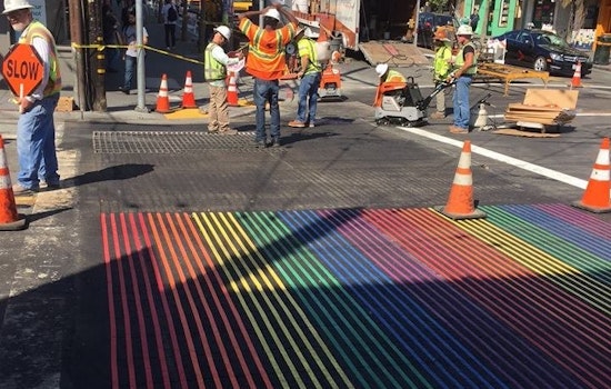 New Rainbow Crosswalks Installed In The Castro Today