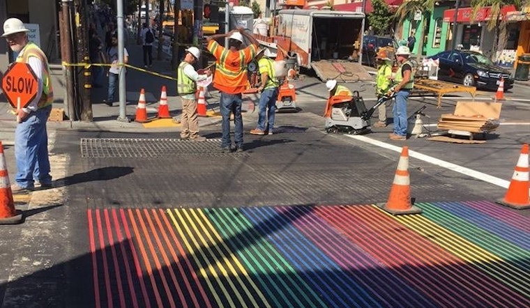 New Rainbow Crosswalks Installed In The Castro Today