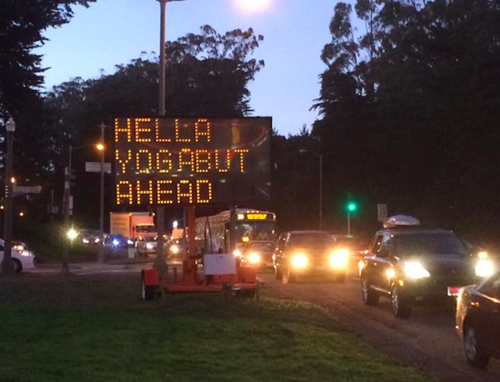 Another Hacked 'Yogabut' Sign Appears At 19th & Lincoln