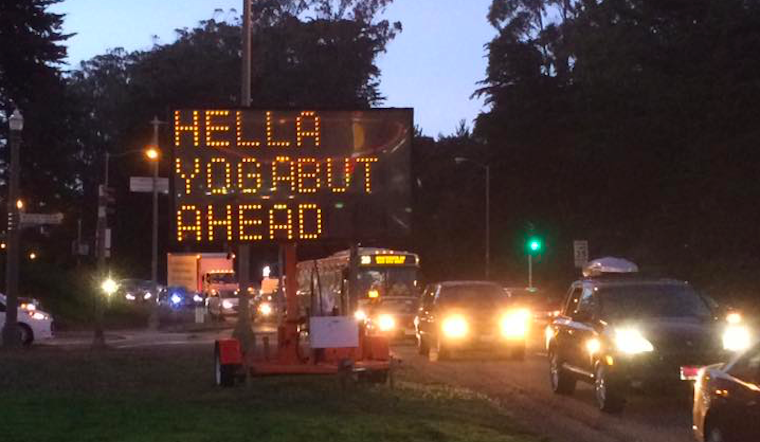 Another Hacked 'Yogabut' Sign Appears At 19th & Lincoln