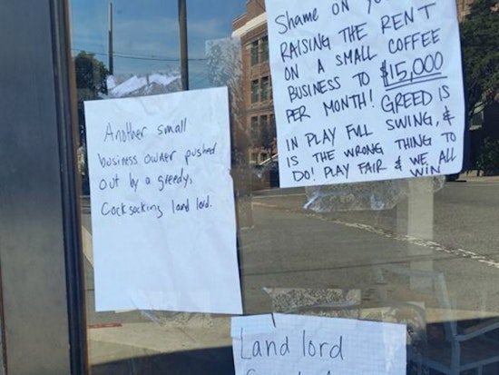 Angry Neighbors' Signs Blast Bread & Butter’s Landlord Over Closure