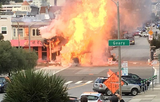 Gas line explosion causes 3-alarm blaze in Richmond; Hong Kong Lounge II affected [Updating]