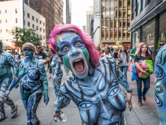 Sunday: Bodypainting Day Brings Live Nude Painting, Naked March, Protest To The Waterfront [NSFW]