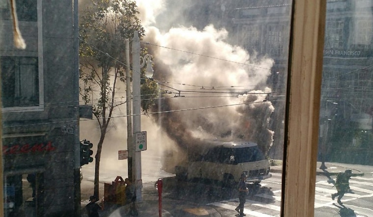 Vehicle Fire On Van Ness Halts Northbound Traffic