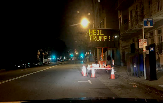 Hacked 'Heil Trump' Road Sign Appears In Hayes Valley [Updated]