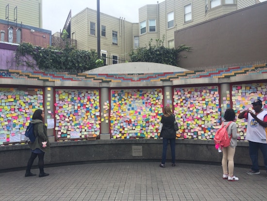 Scenes From The 16th & Mission BART Post-It 'Wall Of Empathy'