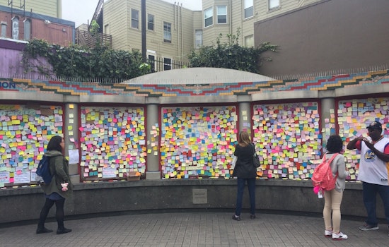 Scenes From The 16th & Mission BART Post-It 'Wall Of Empathy'