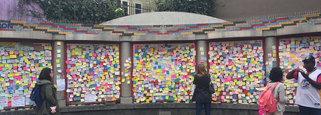 Scenes From The 16th & Mission BART Post-It 'Wall Of Empathy'