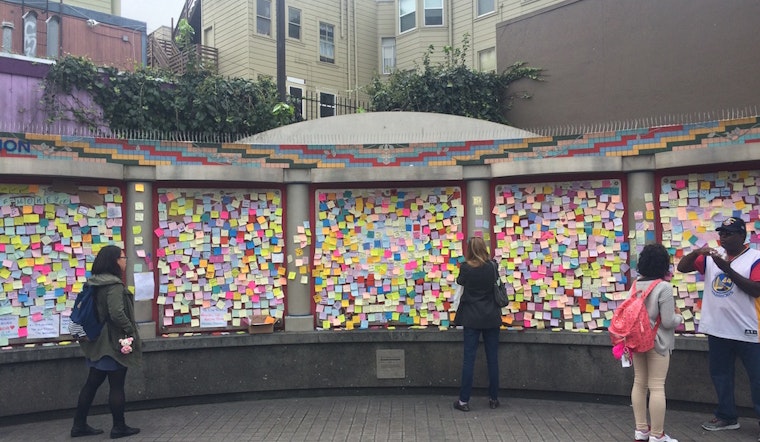 Scenes From The 16th & Mission BART Post-It 'Wall Of Empathy'