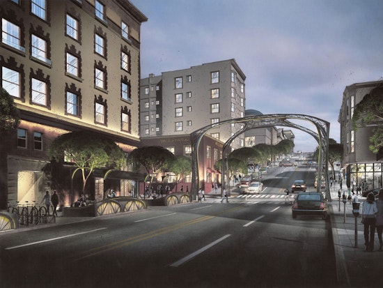 Expanded Parklet, Recreated Historic Arch Proposed For Fillmore & California