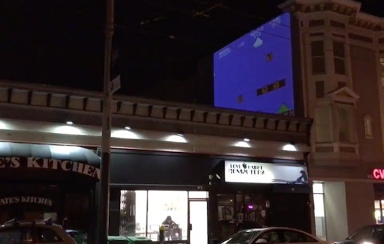 Mysterious Gamers Play 2-Story-Tall Super Mario Bros. Above Haight & Fillmore