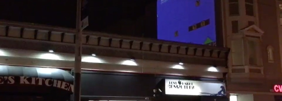 Mysterious Gamers Play 2-Story-Tall Super Mario Bros. Above Haight & Fillmore