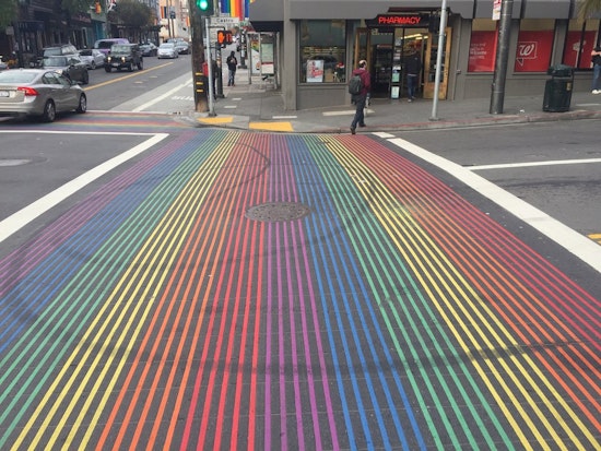 Castro's Rainbow Crosswalks Damaged Again, This Time By Dirt Bikers