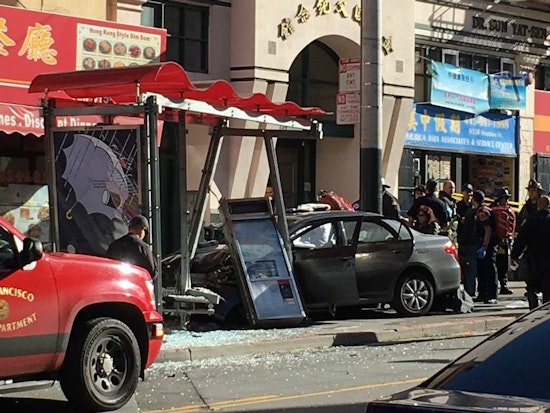 Vehicle Plows Into Muni Stop At Stockton & Sacramento, Seriously Injuring 5 [Updating]
