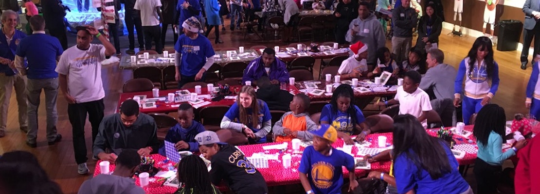 Curry, Durant And Entire Warriors Lineup Visit Bayview For Kid-Friendly Holiday Fest