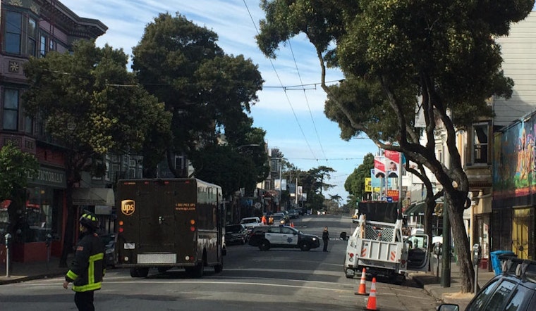 Truck strikes, damages street tree, closing upper Haight Street to traffic [Updated]