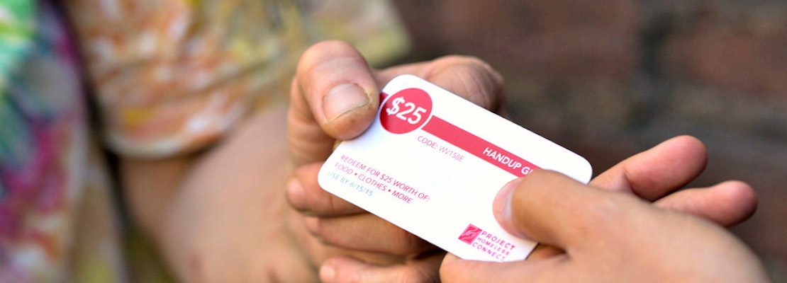 handup, gift card program for sf's homeless, adds new retail sites, handup, gift card program