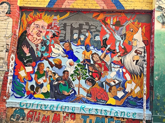 Fiery Anti-Trump Mural Appears In Clarion Alley