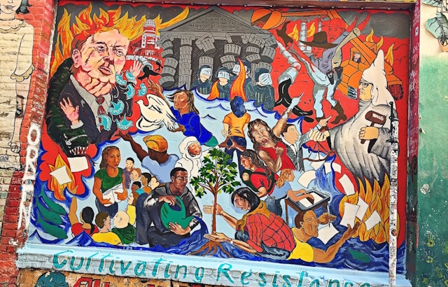 Fiery Anti-Trump Mural Appears In Clarion Alley