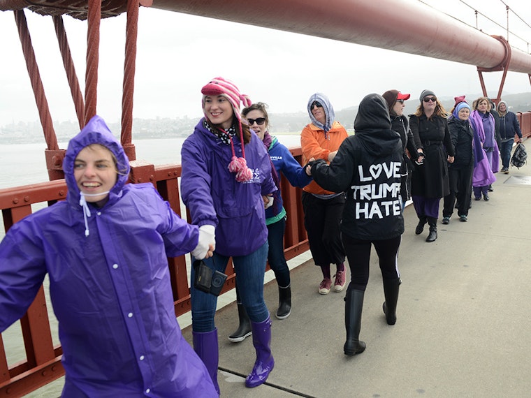 Scenes From The Golden Gate Bridge's 'Bridge Together' Demonstration