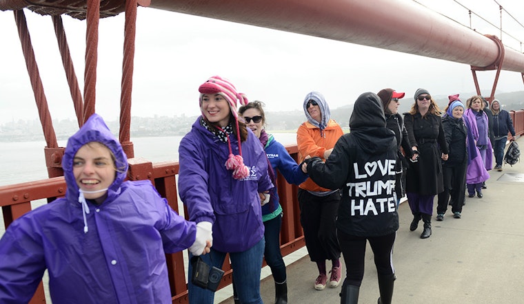 Scenes From The Golden Gate Bridge's 'Bridge Together' Demonstration