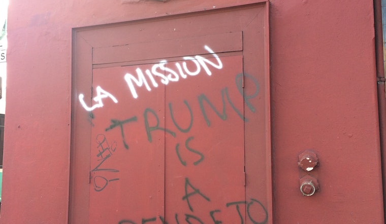 Spotted: 'Trump Is A Pendejo' Graffiti On The Mission's Victoria Theatre
