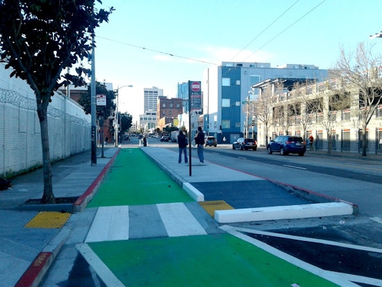 Bike Lane, Bus Stop Switcheroo Debuts At 11th & Harrison