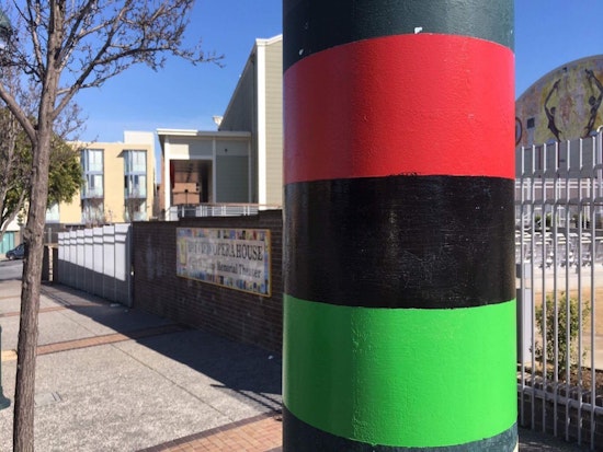 3rd Street Poles Get Red, Black, & Green Stripes In Honor Of Bayview's Black Heritage
