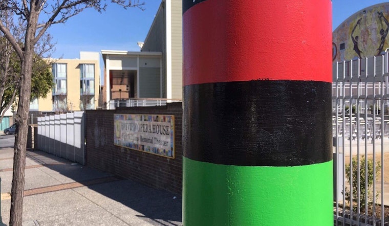 3rd Street Poles Get Red, Black, & Green Stripes In Honor Of Bayview's Black Heritage