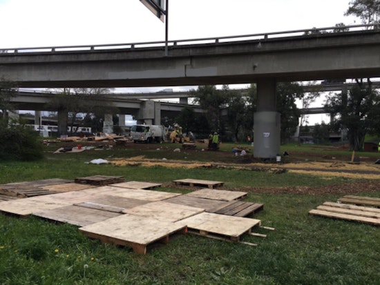 Police, DPW Crews Clear Homeless Village Near MLK Way & 36th Street