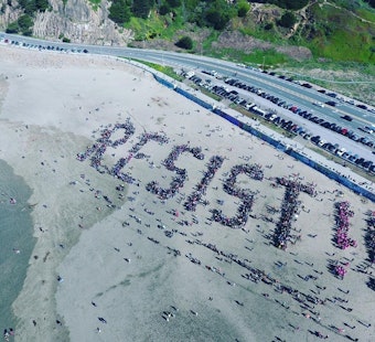 Thousands Gather On Ocean Beach To Send Message To Trump