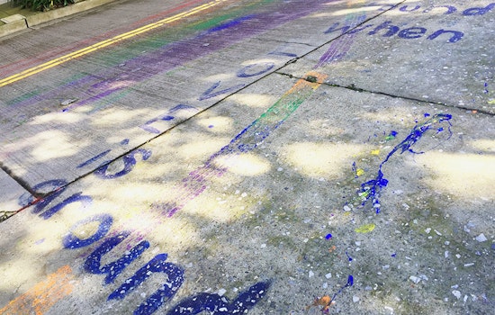 Spotted: Duboce Avenue Roadway Painted With 'Peace Is Found While Love Is Around'