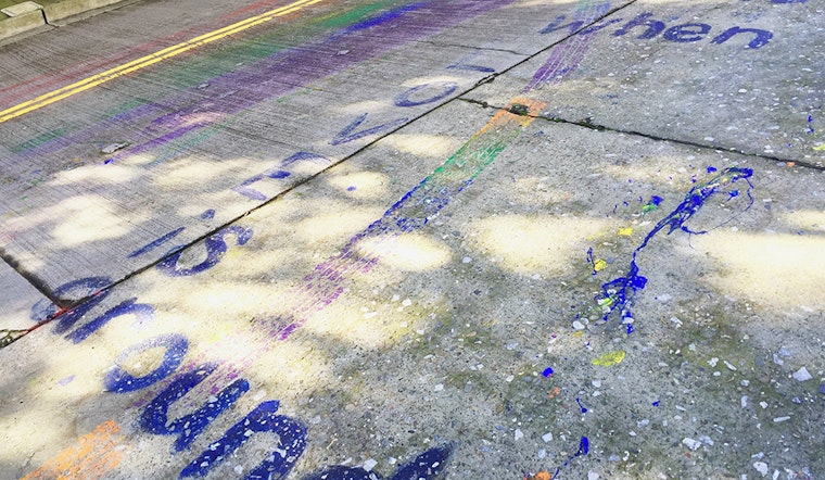 Spotted: Duboce Avenue Roadway Painted With 'Peace Is Found While Love Is Around'