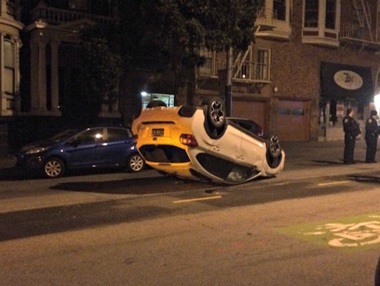 On Haight Street, Driver Flips Car, Flees Scene