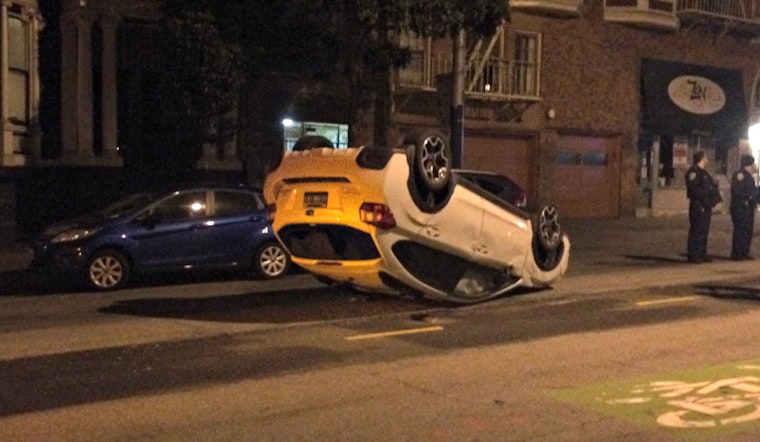 On Haight Street, Driver Flips Car, Flees Scene