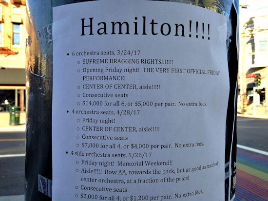 Spotted: Castro Scalper Asking $14,000 For 'Hamilton' Tickets