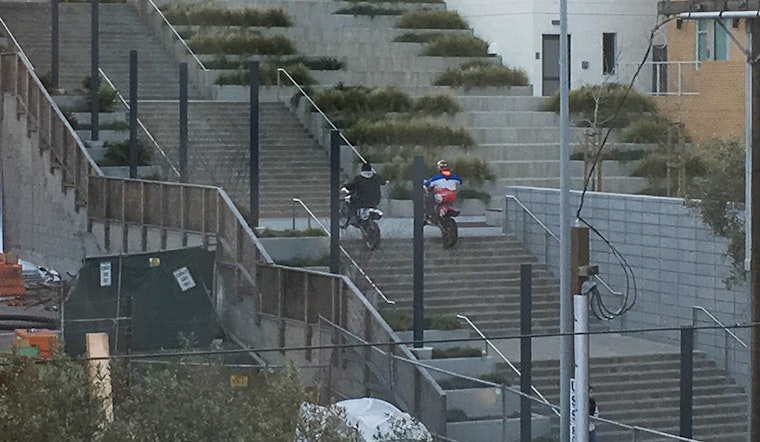 Spotted: Dirt Bikers Ride Stairs Between Alchemy By Alta Apartments