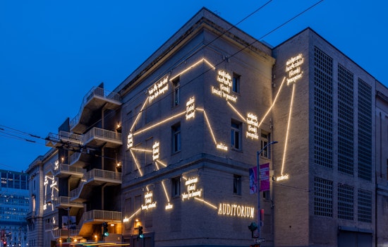 New public art installation lights up Bill Graham Civic Center Auditorium