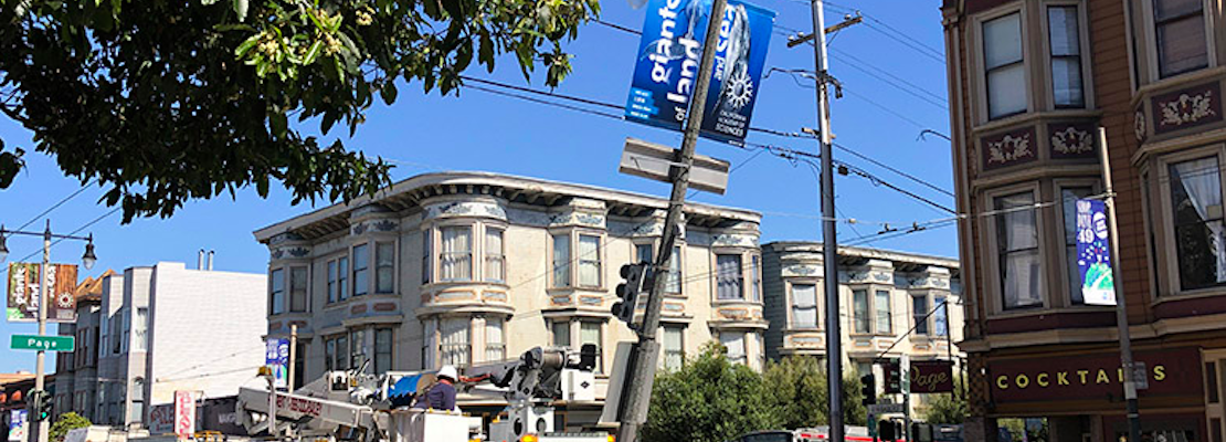 Driver knocks out stoplights, Muni service after crashing into pole at Divisadero & Page