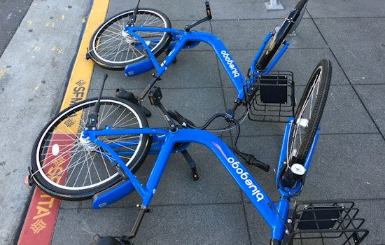 Controversial 'Bluegogo' Bikes Abandoned Along Castro Street