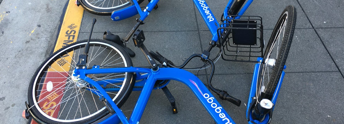 controversial bluegogo bikes abandoned along castro street controversial bluegogo bikes abandoned along castro street