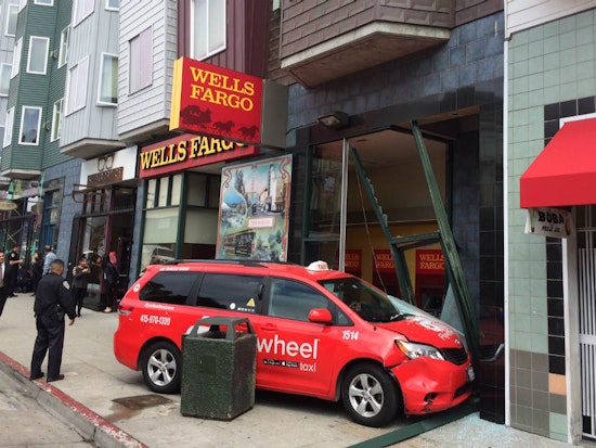 Taxi Drives Into Upper Haight Wells Fargo, Driver Missing
