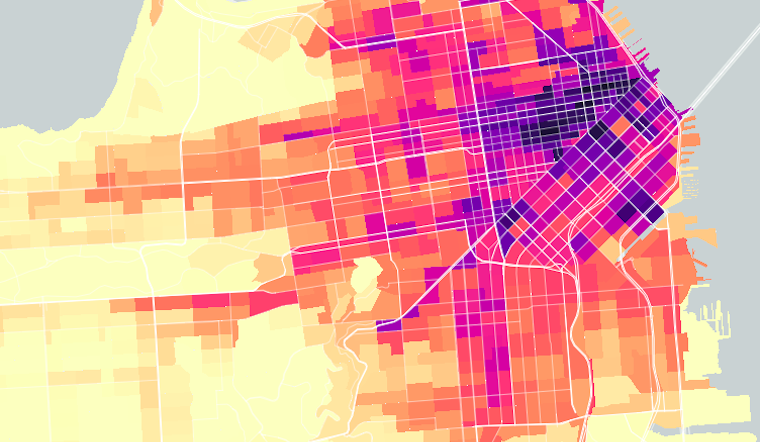 Study: Lyft And Uber Rides Concentrated In SoMa, Downtown