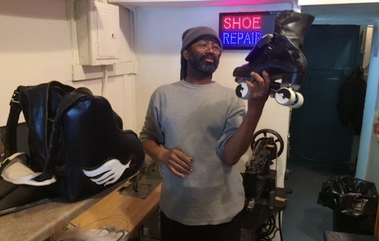 With 50 Years of Experience, Roller-Skating Shoemaker Sets Up 'Shoe Repair'