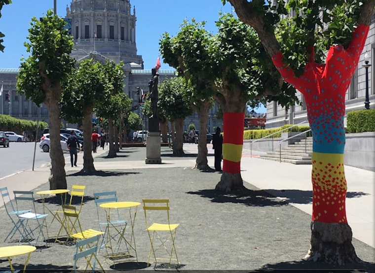 Tree Sweaters Aim To Knit Together Civic Center's Open Spaces