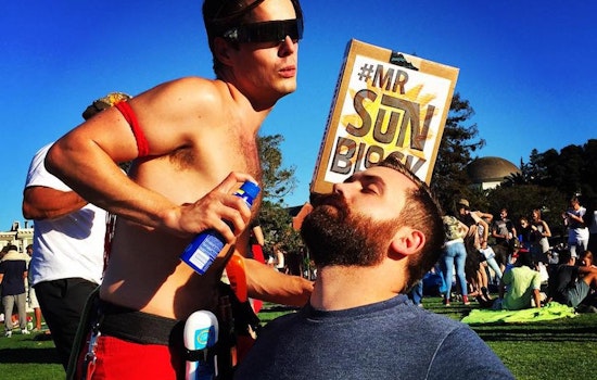 Sunscreen Superhero: Mr. SunBlock Fights UV Rays In Dolores Park